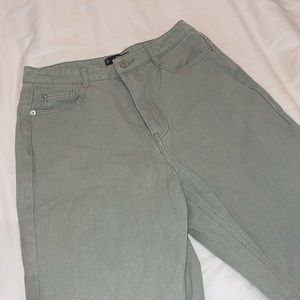 Green high waisted jeans
